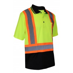 POLO WITH REFLECTIVE STRIPE