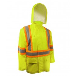 OXFORD POLYESTER JACKET WITH REFLECTIVE STRIPES