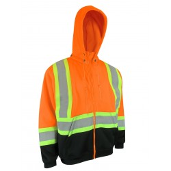 HOODED POLYESTER JACKET WITH REFLECTIVE STRIPES